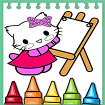 Hello Cat Coloring Book Pages logo